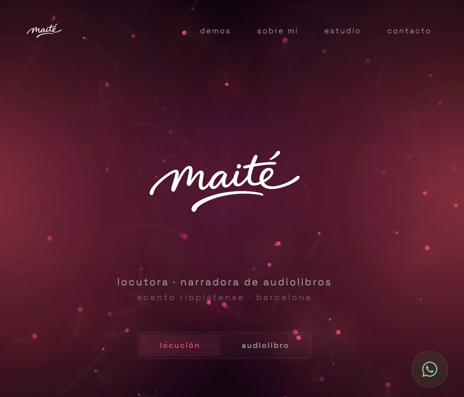 Web inmersiva para locutora profesional
